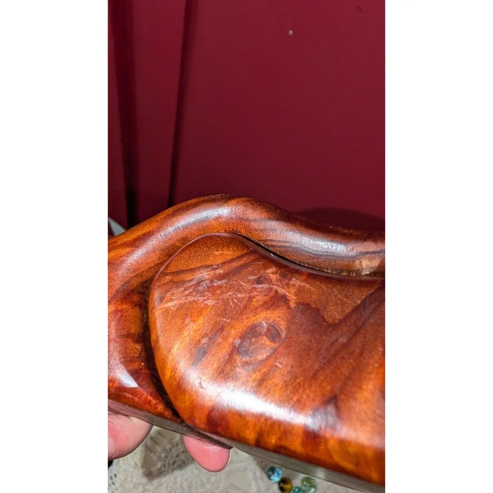 Vintage Fred Marilyn Buss Redwood Burl Puzzle Box MCM Organic Sculptural Jewelry